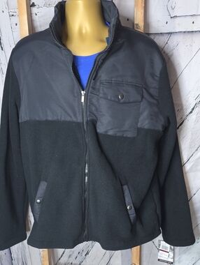 Swiss Alps Life Without Limits Men's Color Block Fleece Jacket XL NWT Black